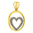 18k Diamond Pendant With Diamond-studded Heart In The Centre Of A Circle Online