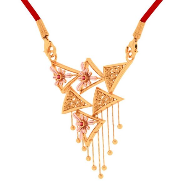 Triangle Designed 18k Gold Necklace For Discount