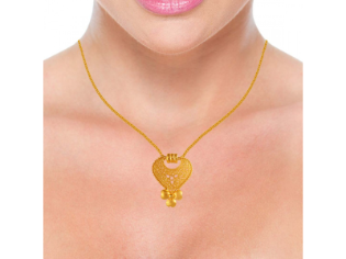 22k Regal Gold Chain Pendant With Floral Detailing Supply