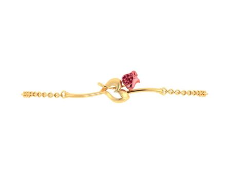 18k Gold Bracelet With A Tulip Flower Design Online Hot Sale