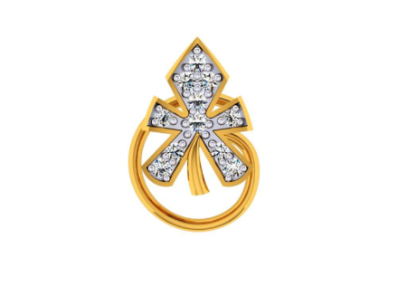 18KT (750) Yellow Gold And Diamond Nosepin For Women For Discount