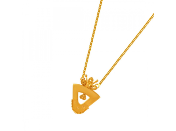 22k Triangular Gold Chain Pendant For Cheap