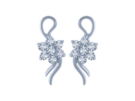 18k (750) White Gold And Diamond Stud Earrings For Women Discount