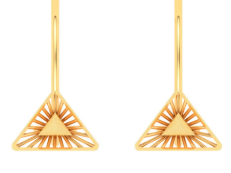 18KT Triangle Shape Gold Drop Earring From Online Exclusive Collection Online Sale