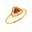 Triangle Frame Stone Studded Impeccably Designed Modern 14KT Gold Ring For Sale