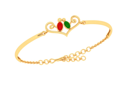 Gorgeous 22k Gold Heart Motif Birds Designer Bracelet From Mugdhaa Collection Cheap