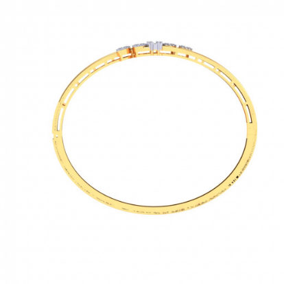 22k Elegant Gold Bangle With Floral And Leafy Design From Mugdhaa Collection Fashion