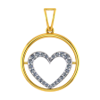 18k Diamond Pendant With Diamond-studded Heart In The Centre Of A Circle Online