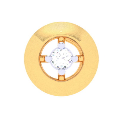 14KT Circle Shape With A Yellow Stone Gold Nosepin From Online Exclusive on Sale