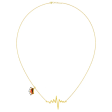 14k Gold Necklace With A Heartbeat Pendant And A Crown On A Chain Online Hot Sale