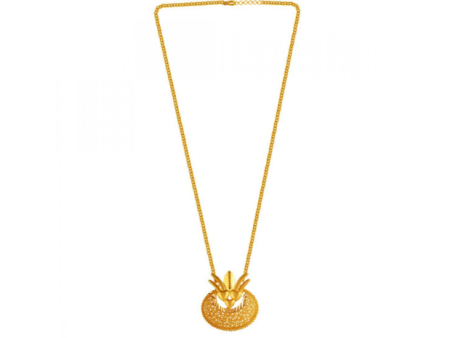 Kalash Shaped 22k Gold Chain Pendant With Heart Detailing Hot on Sale