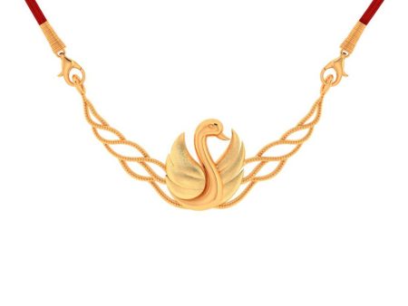 Leafy Swan Designed 18k Gold Necklace on Sale