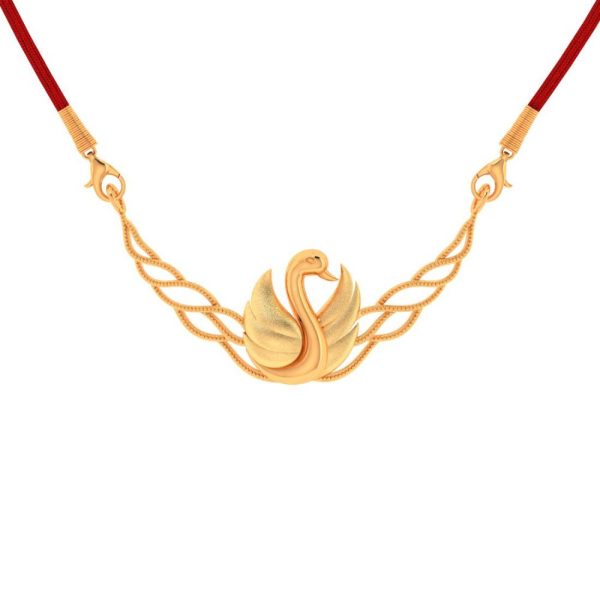 Leafy Swan Designed 18k Gold Necklace on Sale