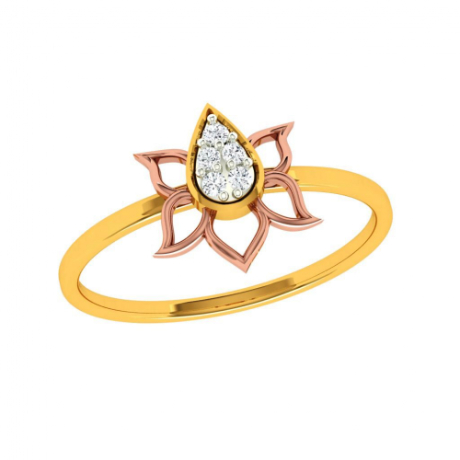 Floral Craft Petals Bloom Aesthetic 14 Kt Yellow Gold Ring For Cheap