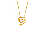 22k Interloped Heart Shaped Gold Chain Pendant Supply