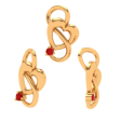 14k Heart Themed Red Stone Studded S Motif Gold Pendant Set Online now