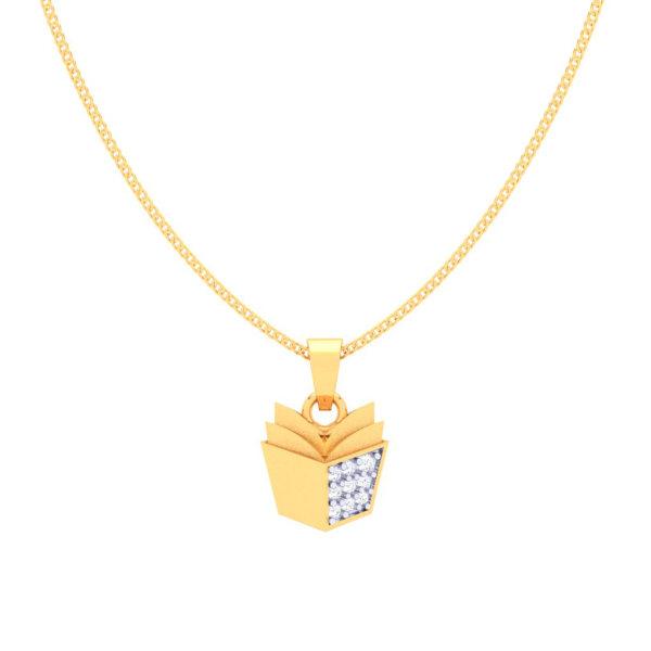 18k Gold & Diamond Pendant In The Shape Of Open Book From P.c Chandra Jewellers Cheap