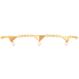 14k Exclusive Gold Bracelet With Triangular Designs And Beads Hot on Sale