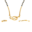 18KT (750) Yellow Gold And Diamond Mangalsutra (artificial Beaded) For Women Fashion