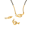 18KT (750) Yellow Gold And Diamond Mangalsutra (artificial Beaded) For Women Fashion