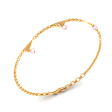 14k Exclusive Gold Bracelet With Triangular Designs And Beads Hot on Sale