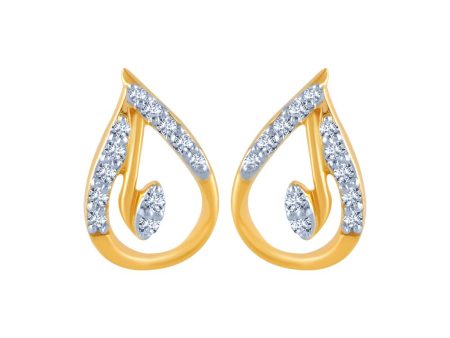 14k (585) Yellow Gold And Diamond Stud Earrings For Women Online