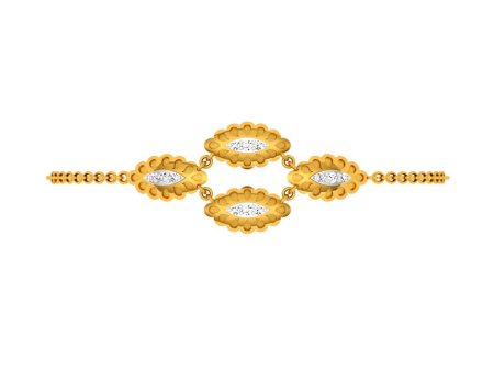 Oval Series Diamond And Gold Bracelet Design For Cheap