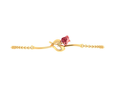 14k Gold Bracelet With A Tulip Flower Design Online