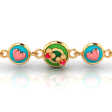 14k Gold Bracelet With Unique 3 Heart-shaped Designs For Discount