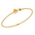 14k Gold Bracelet Leafy Kalka Style With Green Stone Online