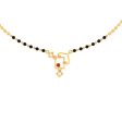 18k Square Shaped Diamond Mangalsutra With Red Stone For Cheap