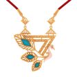 14k Gold Blue Coloured Cantered Leaves With Swan Necklace Supply