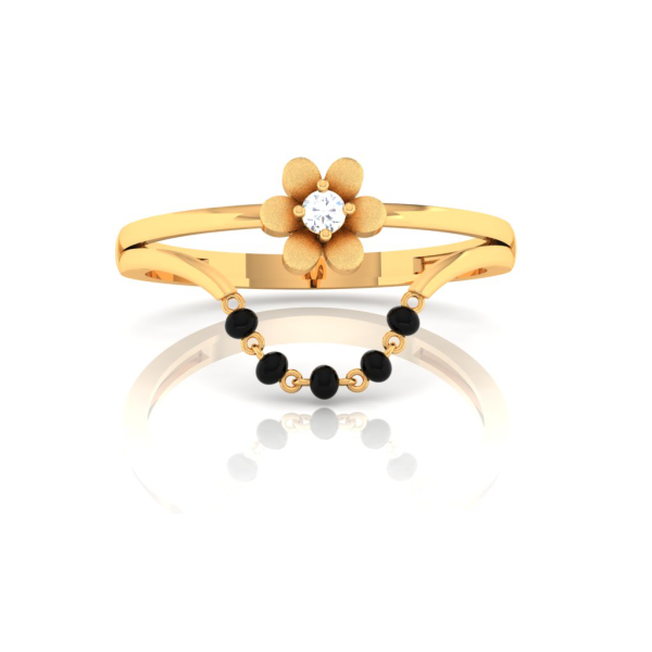 18k Elegant Diamond Ring With Flower Embellishment From Pc Chandra Online Sale