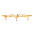 14k Exclusive Gold Bracelet With Triangular Designs And Beads Hot on Sale