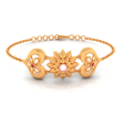 14k Elegant Peace Six Flowers Red Gems And Pink Pearl Bracelet Online now