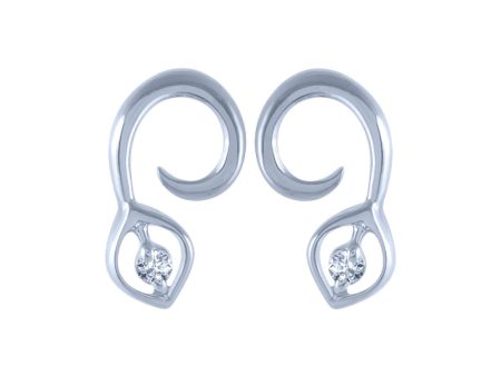 14k (585) White Gold And Diamond Stud Earrings For Women Online Sale