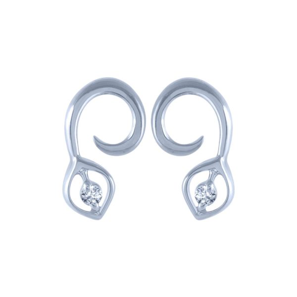 14k (585) White Gold And Diamond Stud Earrings For Women Online Sale