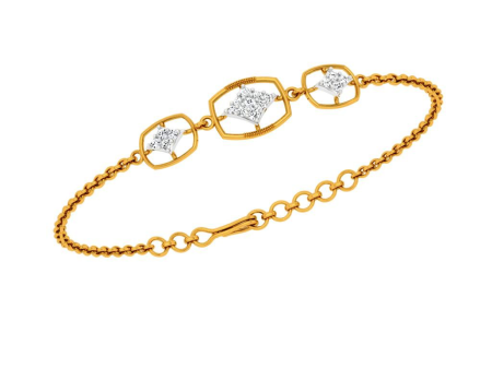 Sleek Gold And Diamond Bracelet For Discount