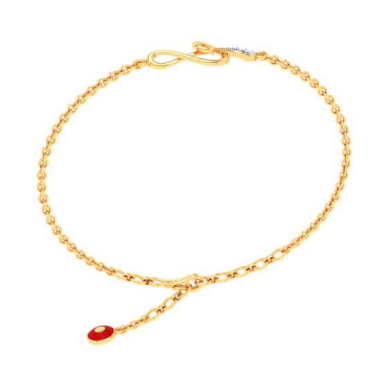 14KT Musical Note With Evil Eye Gold Bracelet From Amazea Collection Discount