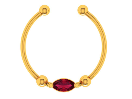 14k Classic Pink Stone Clip-on Nose Ring Online Sale