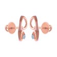 14k (585) Rose Gold And Diamond Stud Earrings For Women Supply