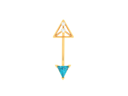 14k Triangle-shaped Diamond Belly Button Ring Online now