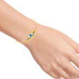 Chic And Stylish 18k Gold And Diamond Studded Evil Eye Bracelet For Women Pc Chandra Diamond Collection For Discount