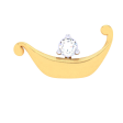 18KT Boat Shaped Stud Gold Nosepin With A Diamond From P.c Chandra Jewellers Online now