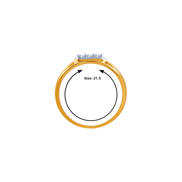 18k (750) Yellow Gold And Diamond Ring For Men Online Sale