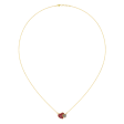 Heart-shaped 14k Gold Pendant With Diamond And Ruby Detailing For Sale