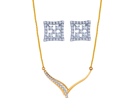 18k Stunning Diamond Pendant And Earrings Set Supply