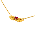 14k Gold Chain Pendant With A Heart And Leafy Designs Online Sale