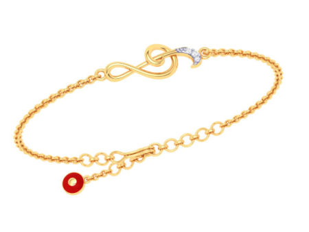 14KT Musical Note With Evil Eye Gold Bracelet From Amazea Collection Discount