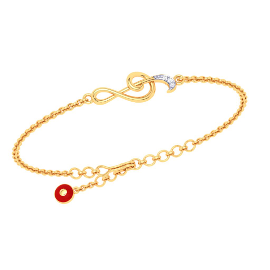 14KT Musical Note With Evil Eye Gold Bracelet From Amazea Collection Discount